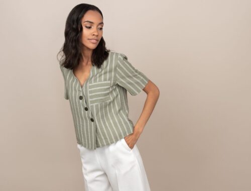 femme en chemise habillée chic
